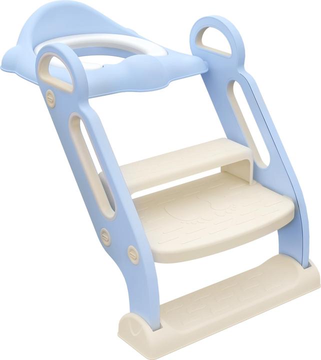 Swisshandel24 Kinder Toilettensitz, Toilettentrainer mit Treppe, Griff, klappbarer Toilettenaufsatz, Töpfchentrain