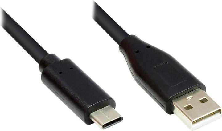 Image du produit Good Connections Câble de connexion USB 2.0, USB-C™ mâle à USB 2.0 A mâle, CU, noir, 1m, ®. (1 m, USB 2.0)