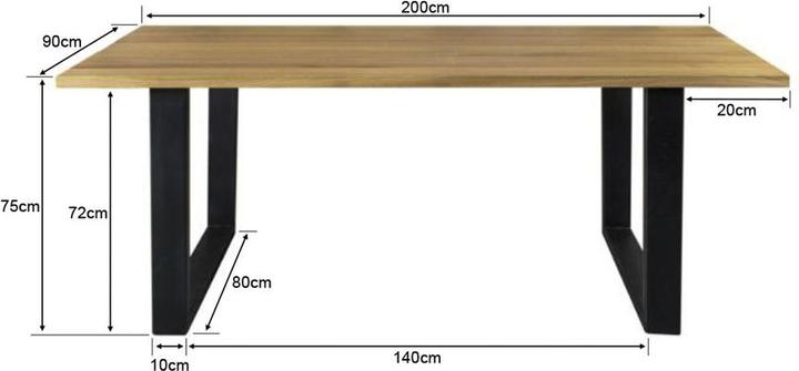 Produktbild Contini Esstisch Säntis Eiche massiv 200 x 90 x 75 cm (200 x 90 x 75 cm)