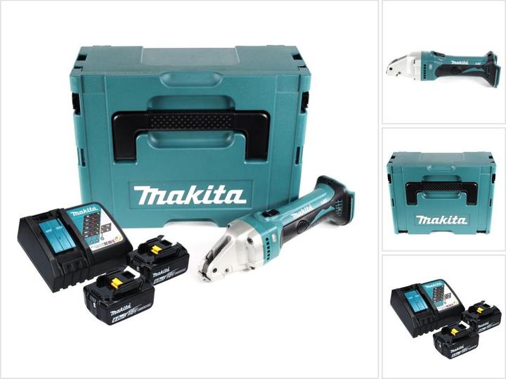 Actual product image Makita DJS 161 RGJ Battery Sheet Metal Shears 18 V 1.6 mm + 2x Battery 6.0 Ah + Charger + Makpac