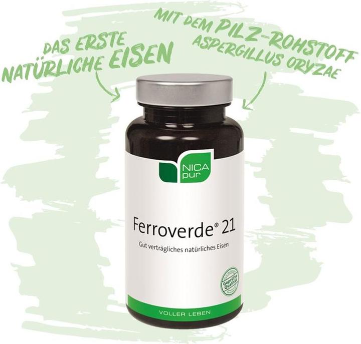 Actual product image NicaPur FERROVERDE Caps 21 mg Vegetable Iron Ds 60 Capsules (60 Piece, Capsules, 71 g)