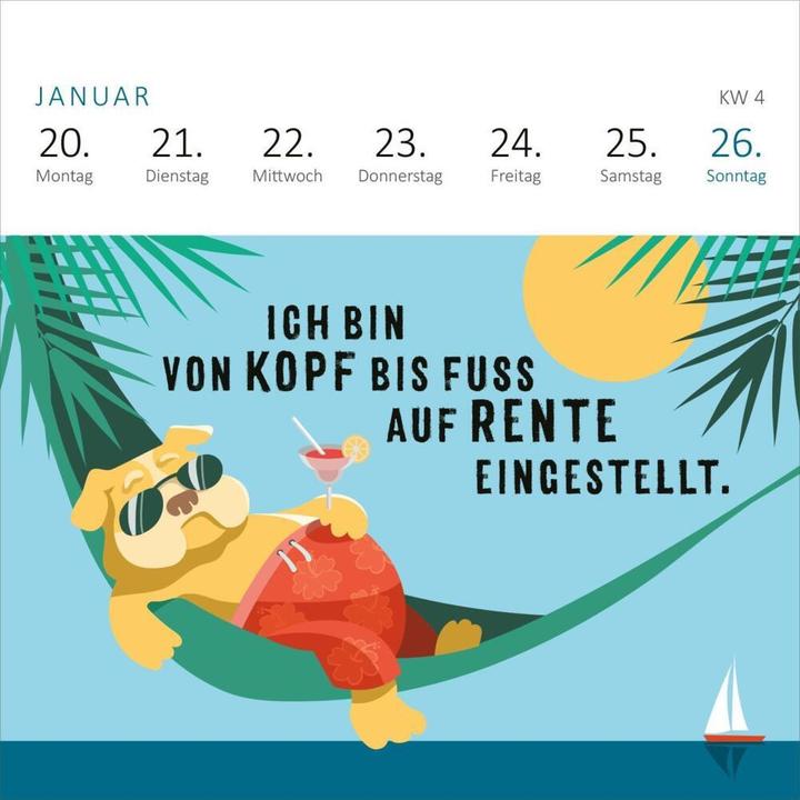 Produktbild Mini-Wochenkalender Tschüss Arbeit, hallo Ruhestand! 2025 (11.5 x 12.5 cm, Harter Einband, Deutsch)