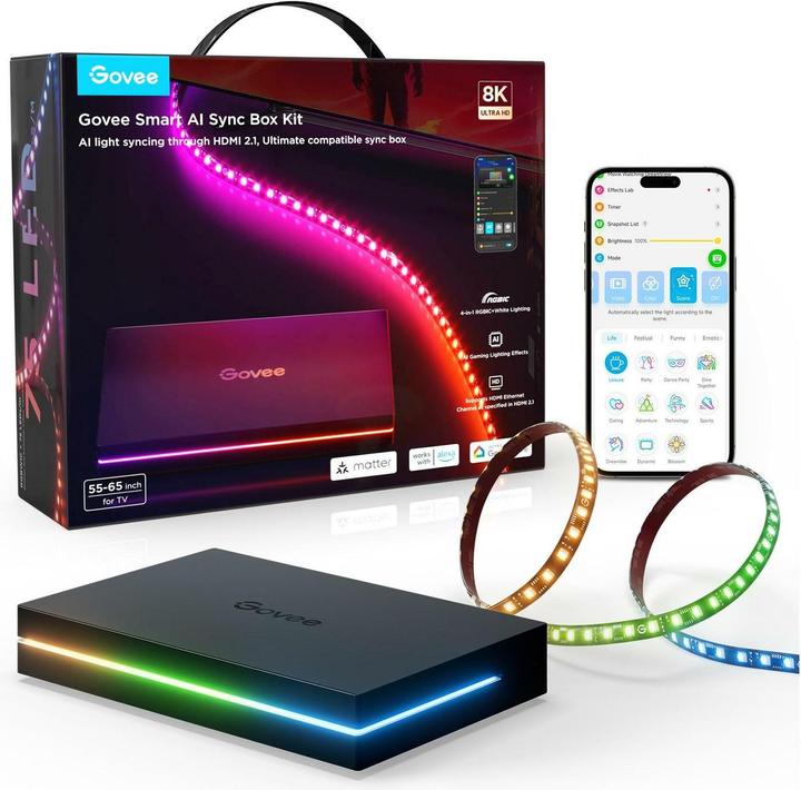 Govee AI Sync Box Kit 55-65 (RGBIC, 8.80 cm, Intérieur)