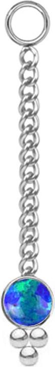 Immagine prodotto Star Piercing Anhänger silber Kette mit Anhänger Opal blau drei Kugeln (Acciaio chirurgico 316L, Mnerale, senza ottone)