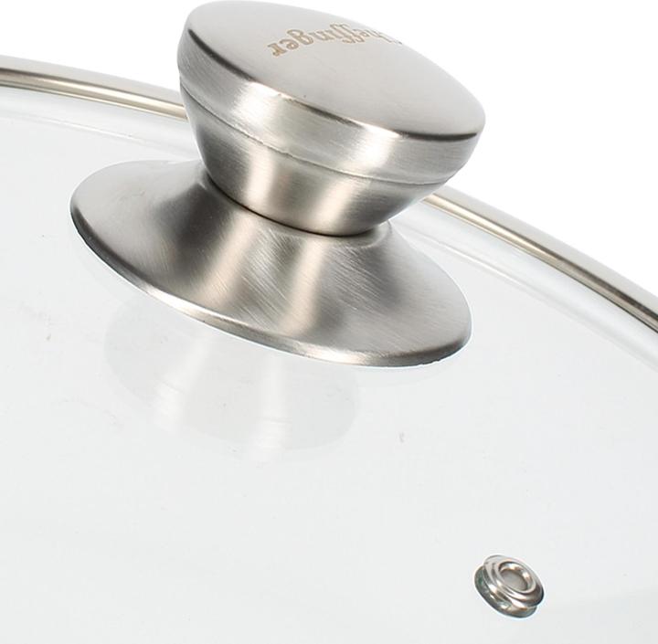 Actual product image Cheffinger Frying pan made of premium stainless steel with non-stick coating in honeycomb shape with lid 24cm (24 cm, Frying pan, Stainless steel)