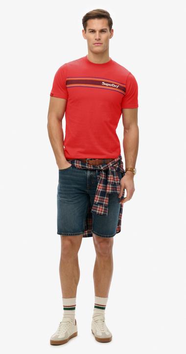 Image du produit Superdry T-shirt décontracté à rayures et logo Venue (S)