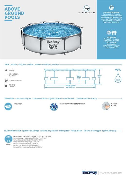 Produktbild Bestway Steel Pro Max (ø 305 x 75 cm)