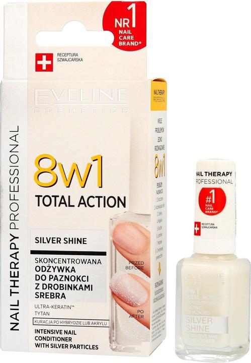 Eveline Cosmetics - 8 In 1 Total Action Silver Shine Intensive Nail Conditioner - Nail Conditioner (12 ml)