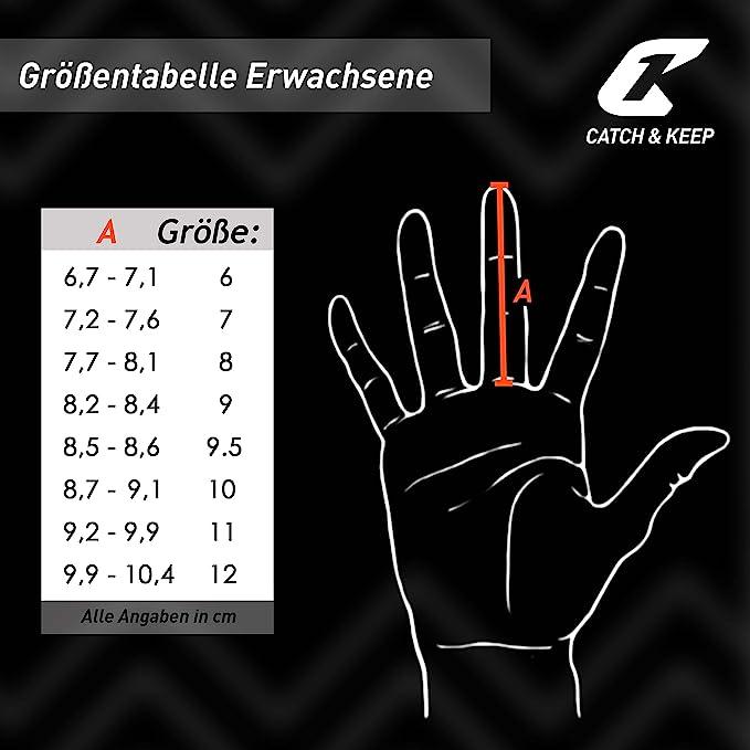 Actual product image Catch & Keep Football Gloves Fly Protect Gr. 9 Red Goalkeeper Keeper Goalie Gloves (9)