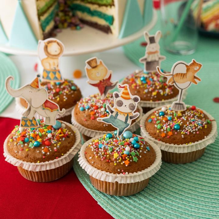 Actual product image Papierdrachen Cake Sticks (Birthday) - Circus - Set 3