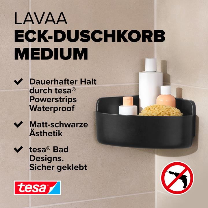 Actual product image tesa LAVAA Corner shower basket incl. adhesive solution without drilling