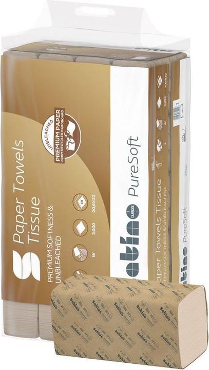Actual product image Wepa Satino towel paper PureSoft 277570 V-fold 2lg 3,200 sheets/pack. (160 x)