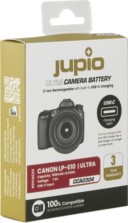 Actual product image Jupio Canon LP-E10 USB-C (Rechargeable battery)