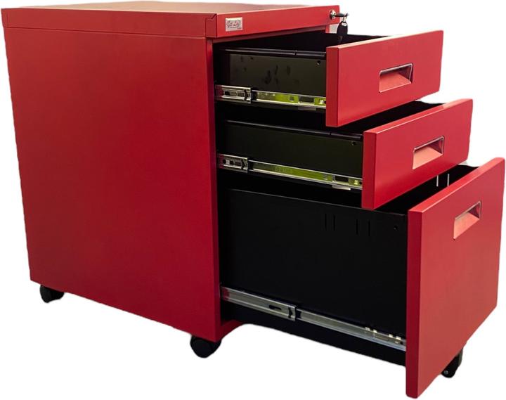 Produktbild Jet-Line Rollcontainer PAUL rot Rollschrank Bürocontainer knock-down