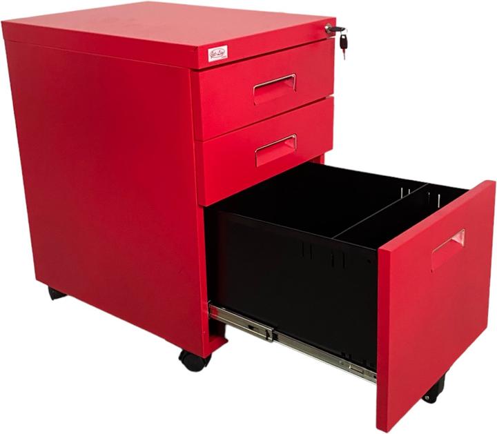 Produktbild Jet-Line Rollcontainer PAUL rot Rollschrank Bürocontainer knock-down