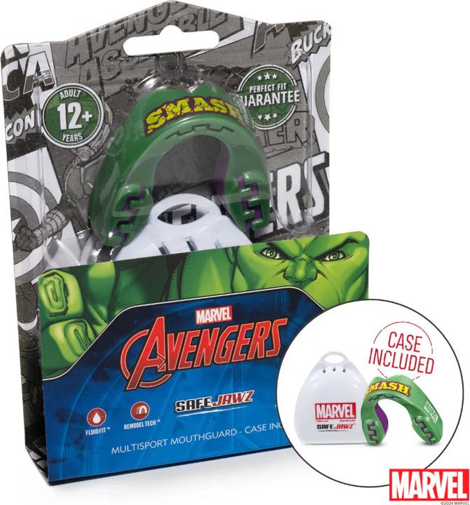 Actual product image SafeJawz Marvel The Hulk mouthguard