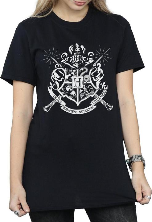 Immagine prodotto Hogwarts Badge Wands Maglietta Ampia Donna (L)
