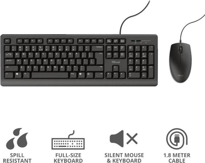 Immagine prodotto Trust Tastiera Primo USB QWERTY Tedesco Nero (DE, Cablato)