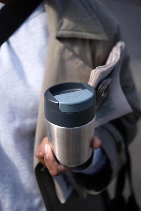 Actual product image Joseph Joseph Sipp steel stainless steel travel mug flip lid 454 ml Anth. (0.45 l)
