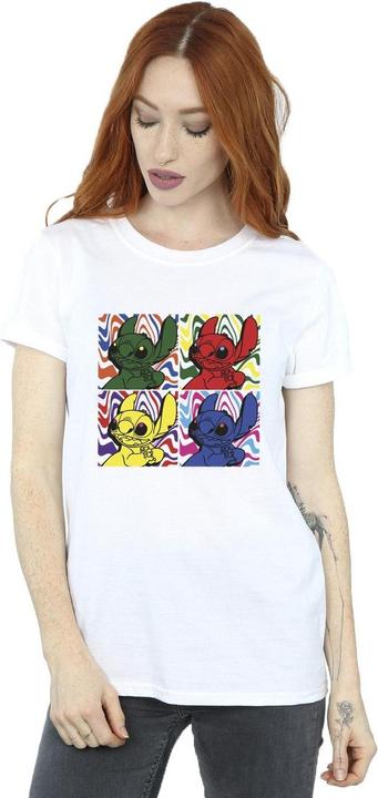 Actual product image Disney Womens/Ladies Lilo & Stitch Pop Art Cotton Boyfriend T-Shirt (XL)