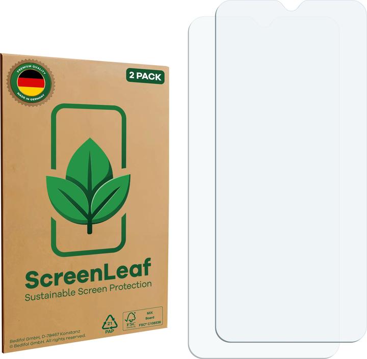 Produktbild ScreenLeaf Schutzfolie nachhaltiger Displayschutz Display Schutz Folie Klar Transparent (2 Stück, Samsung Galaxy A22 5G)