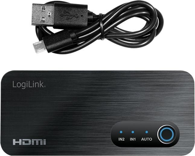 Image du produit LogiLink Commutateur HDMI, 2x1 port, 8K/60 Hz, HDCP, HDR, VRR, CEC