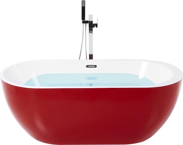 Image du produit Beliani Baignoire sur pied rouge ovale 150 x 75 cm NEVIS (176 l, 75 cm)