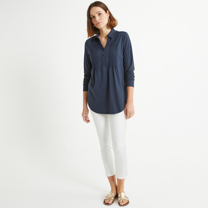 Produktbild Anne Weyburn Langärmeliges Blusenshirt mit Polokragen (W36/L38)
