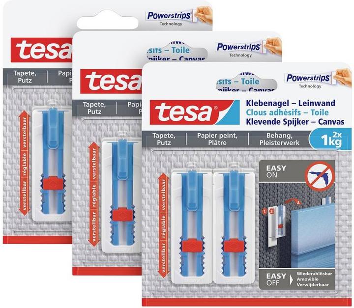 Image du produit tesa Clou adhésif pour papier peint et plâtre, idéal pour les toiles et les châssis