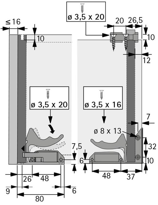 Produktbild Hettich Vollauszüge QUADRO 30 V6 push to open