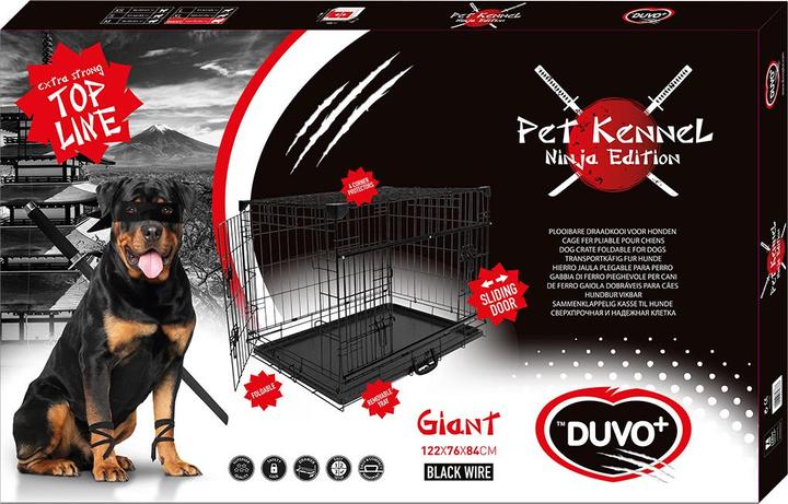 Immagine prodotto EBI Gabbia metallica Duvo+ Ninja Edition con porta scorrevole (Cane, Pieghevole)