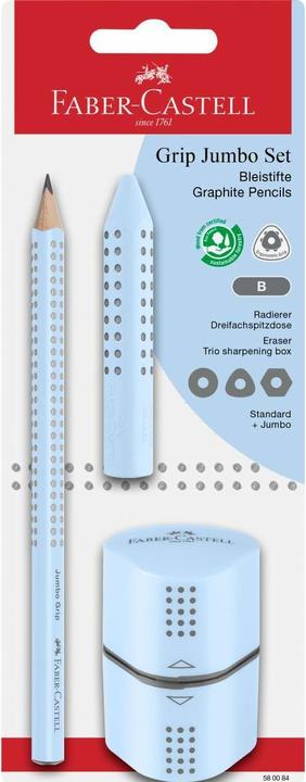 Produktbild Faber-Castell Schreibset 3-tlg. Jumbo Grip sky blue (B, 1 x)