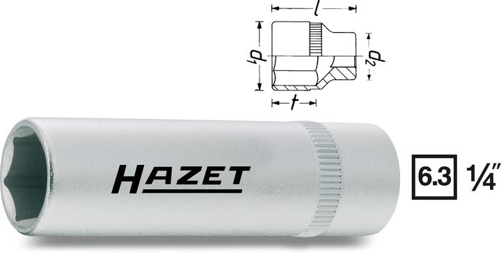 Immagine prodotto HAZET Inserto per chiave a bussola ∙ esagonale 850LG-13 ∙ Attacco quadro, cavo, 6,3 mm (1/4 di poll… (13 mm)