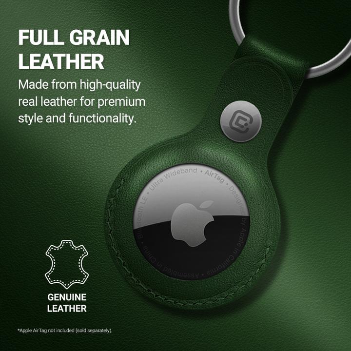 Immagine prodotto Crong Custodia in pelle con portachiavi - Skórzany brelok do Apple AirTag (zielony)