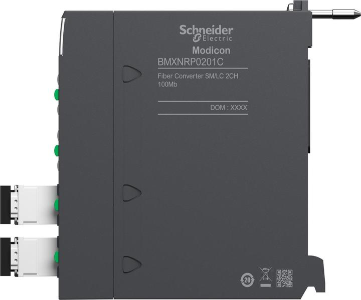 Actual product image Schneider Electric FIBRE CONVERTER SM/LC 2CH 100MB CC BMXNRP0201C (4 Ports)