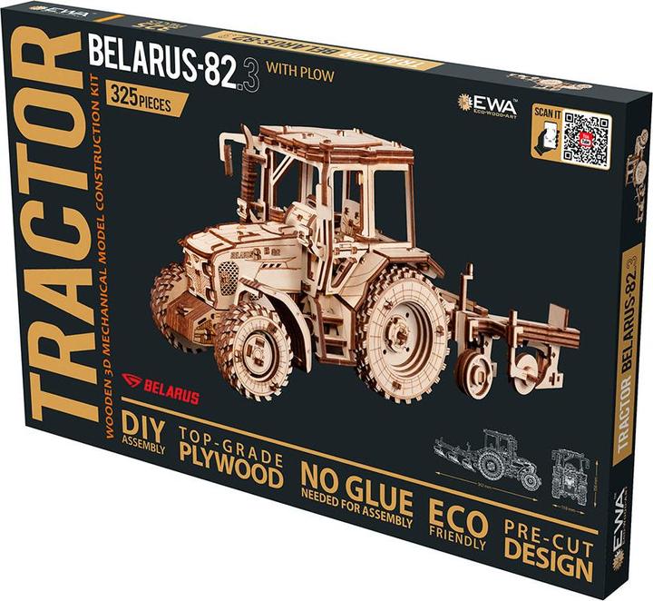 Produktbild Eco Wood Art Traktor BELARUS-82.3 mit Pflug - 3D Holzbausatz