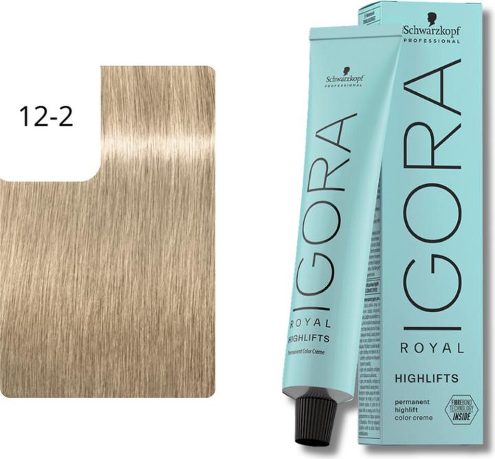 Actual product image Schwarzkopf IGORA ROYAL HIGHLIFTS #12-2 60 ml (12-2 Special blonde ash)