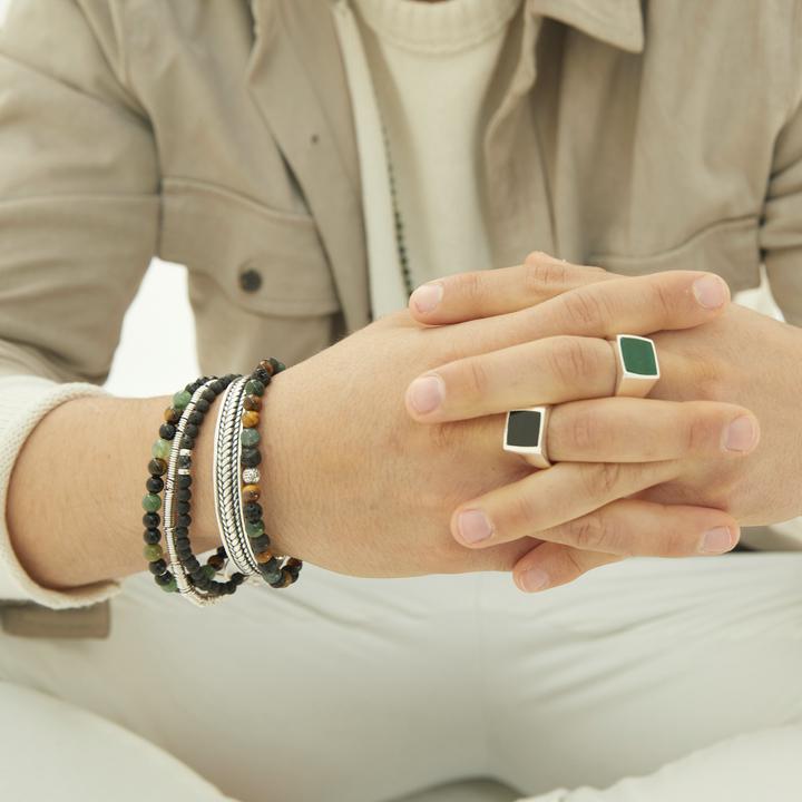 Actual product image Balibay Dalyan (20.50 cm, Gemstone, Volcanic stone, Agate, Tiger's eye, 925 Sterling silver)