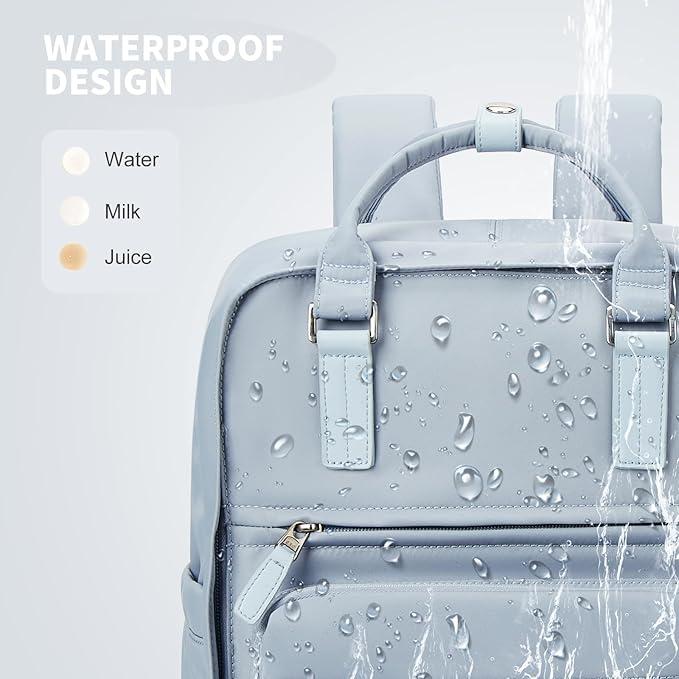 Actual product image Only-Bags.Store Solid colour computer laptop backpack, simple preppy style school bag, casual nylon travel sports