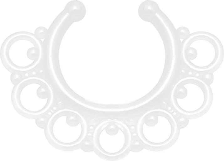 Produktbild Star Piercing Fake Septum Tribal mit Kugeln transparent "Glow"
