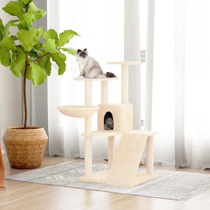 Produktbild VidaXL Kratzbaum Sisal-Kratzsäule Katzenkratzbaum Katzenbaum Kletterbaum Creme (94 cm, Creme)
