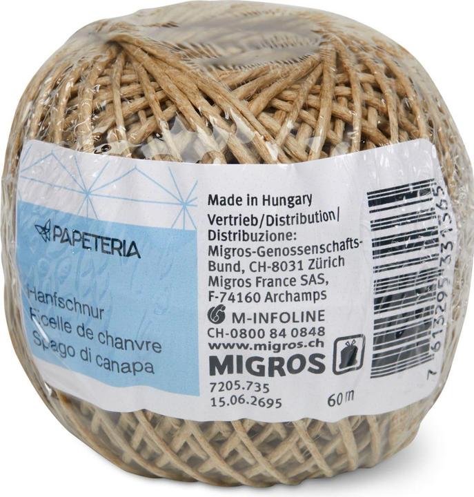 Image du produit Papeteria Hanfschnur 60m (1 pièce(s))