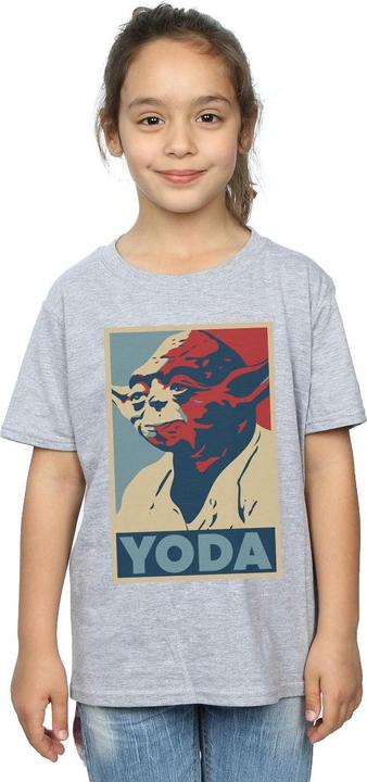 Actual product image Star Wars Girls Yoda Poster Cotton T-Shirt (152, 158)