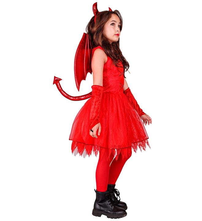 Immagine prodotto Widmann Vestito costume da diavolo per bambini, coda, corna, guanti senza dita (158)