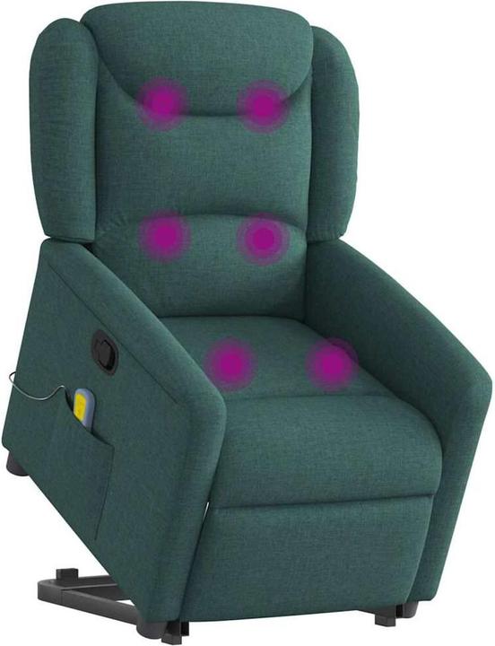 Produktbild VidaXL Massagesessel mit Aufstehhilfe Dunkelgrün Stoff
