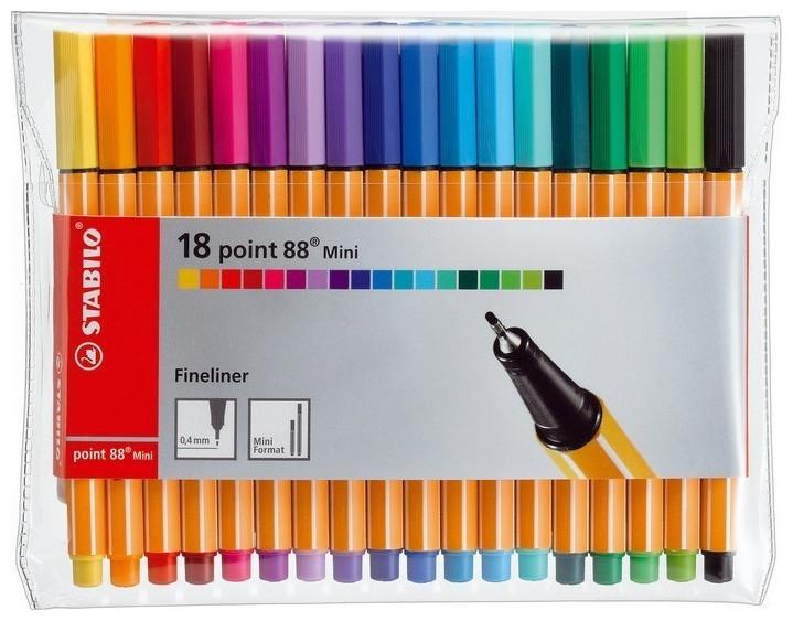 Produktbild STABILO point 88 Mini Fineliner (Mehrfarbig, 18 x)