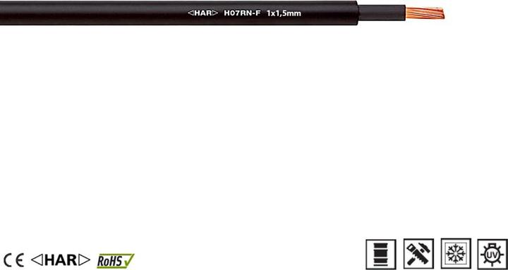 Lapp H07RN-F 1x1,5mm Câble caoutchouc haut de gamme 1600096 (1 m)