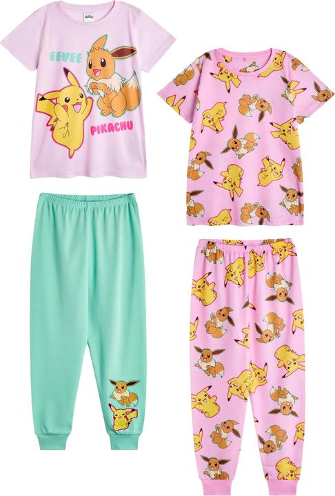 Pokémon Schlafanzug mit langer Hose Mädchen(2erPack)