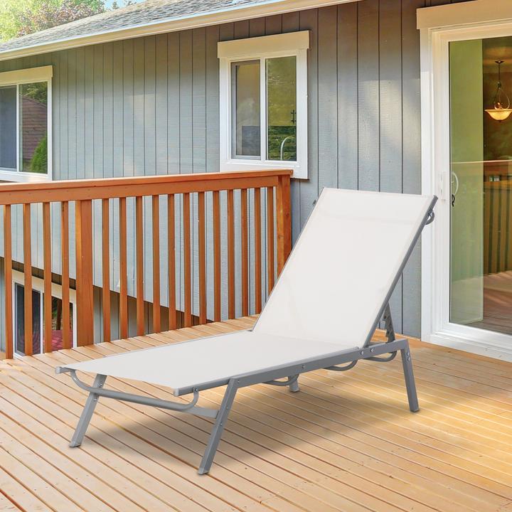 Immagine prodotto Outsunny Lettino da giardino con schienale regolabile (170 cm)
