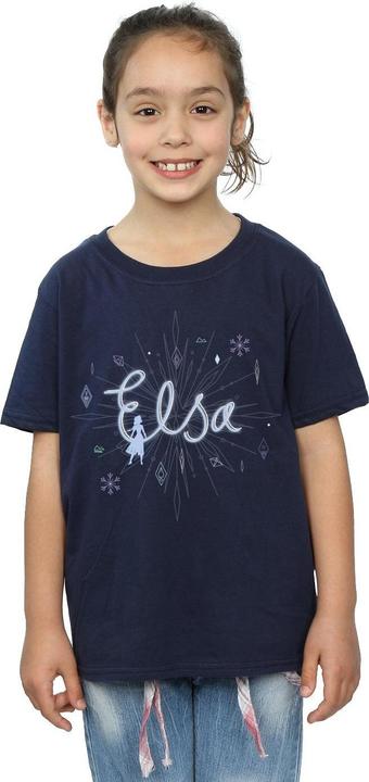 Actual product image Disney Girls Frozen 2 Elsa Snowflake Cotton T-Shirt (152, 158)